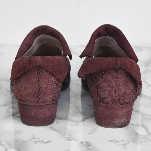 Seychelles - Anthropologie Snare Towel Ankle Boots - Suede - Burgundy - Size 7.5 - Picture 4 of 6
